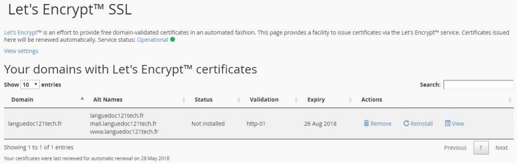 List of Domains with LetsEncrypt SSL Certificates